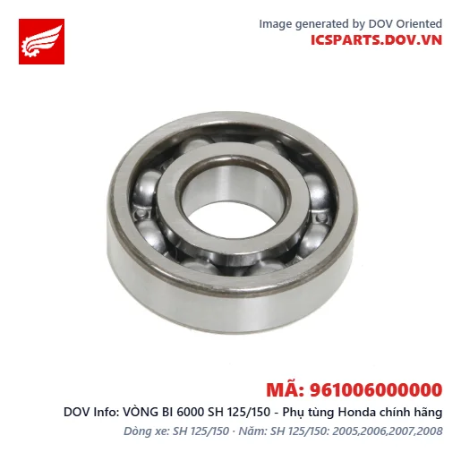VÒNG BI 6000 SH 125/150 - Phụ tùng Honda chính hãng