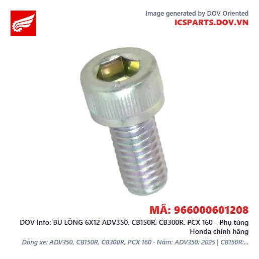 BU LÔNG 6X12 ADV350, CB150R, CB300R, PCX 160 - Phụ tùng Honda chính hãng