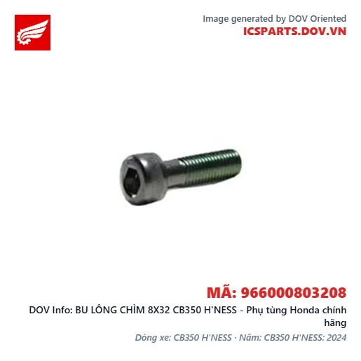 BU LÔNG CHÌM 8X32 CB350 H'NESS - Phụ tùng Honda chính hãng
