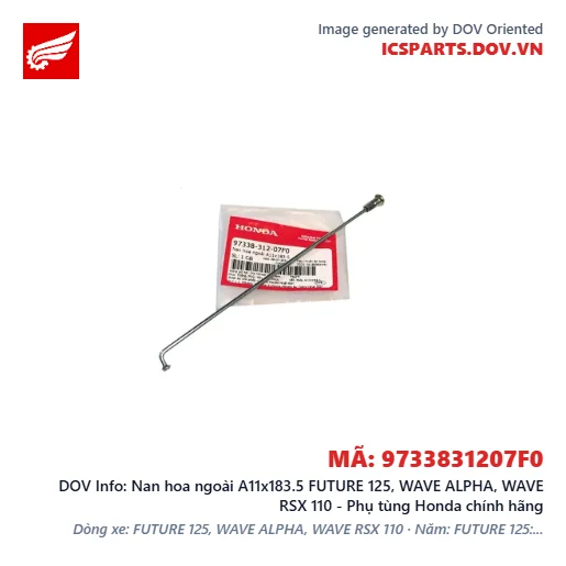 Nan hoa ngoài A11x183.5 FUTURE 125, WAVE ALPHA, WAVE RSX 110 - Phụ tùng Honda chính hãng