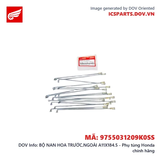 BỘ NAN HOA TRƯỚC,NGOÀI A11X184.5 - Phụ tùng Honda chính hãng