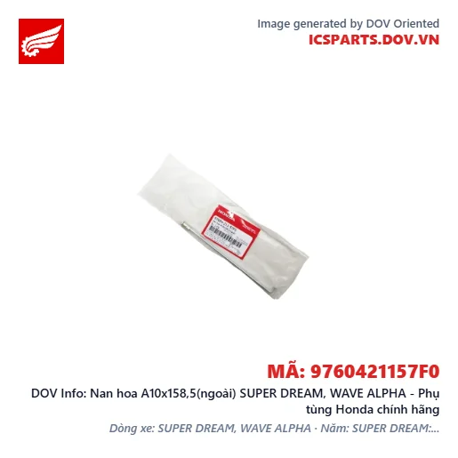 Nan hoa A10x158,5(ngoài) SUPER DREAM, WAVE ALPHA - Phụ tùng Honda chính hãng