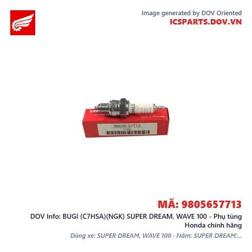 BUGI (C7HSA)(NGK) SUPER DREAM, WAVE 100 - Phụ tùng Honda chính hãng