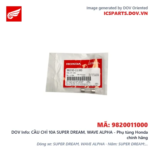 CẦU CHÌ 10A SUPER DREAM, WAVE ALPHA - Phụ tùng Honda chính hãng