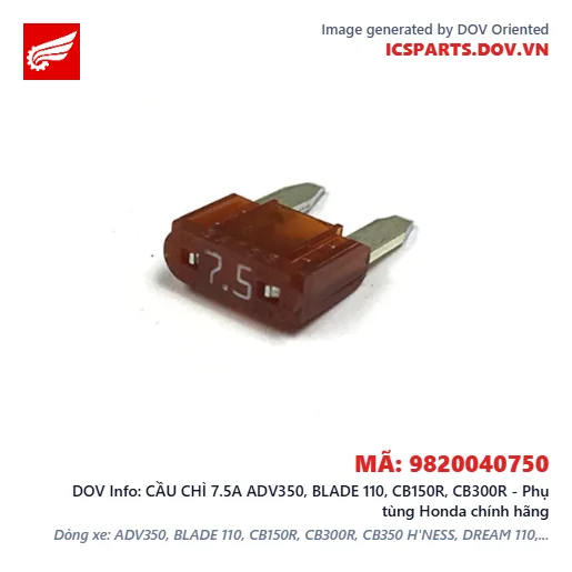 CẦU CHÌ 7.5A ADV350, BLADE 110, CB150R, CB300R - Phụ tùng Honda chính hãng