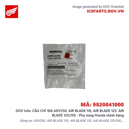 CẦU CHÌ 10A ADV350, AIR BLADE 110, AIR BLADE 125, AIR BLADE 125/150 - Phụ tùng Honda chính hãng