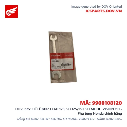 CỜ LÊ 8X12 LEAD 125, SH 125/150, SH MODE, VISION 110 - Phụ tùng Honda chính hãng
