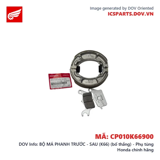 BỘ MÁ PHANH TRƯỚC - SAU (K66) (bố thắng) - Phụ tùng Honda chính hãng