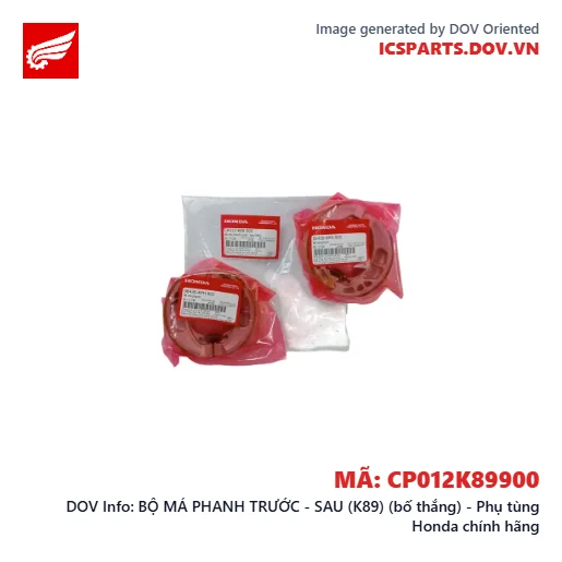 BỘ MÁ PHANH TRƯỚC - SAU (K89) (bố thắng) - Phụ tùng Honda chính hãng