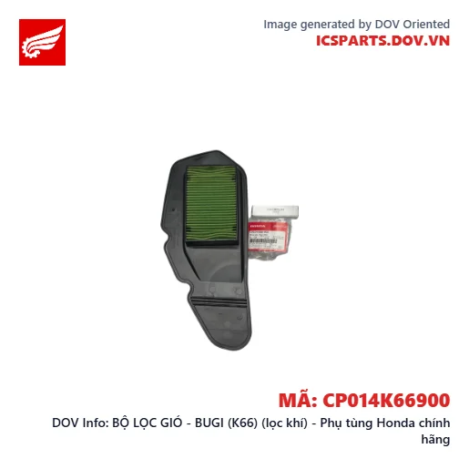 BỘ LỌC GIÓ - BUGI (K66) (lọc khí) - Phụ tùng Honda chính hãng