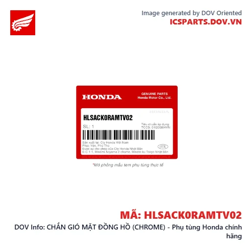 CHẮN GIÓ MẶT ĐỒNG HỒ (CHROME) - Phụ tùng Honda chính hãng