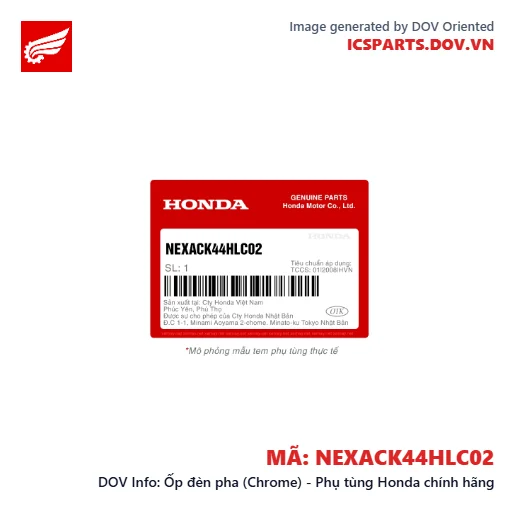 Ốp đèn pha (Chrome) - Phụ tùng Honda chính hãng