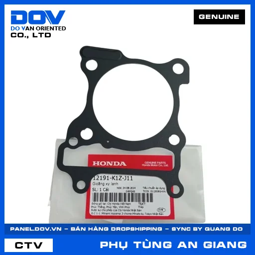 GIOĂNG XY LANH AIR BLADE 125/160, PCX 160, VARIO 160 — 12191K1ZJ11