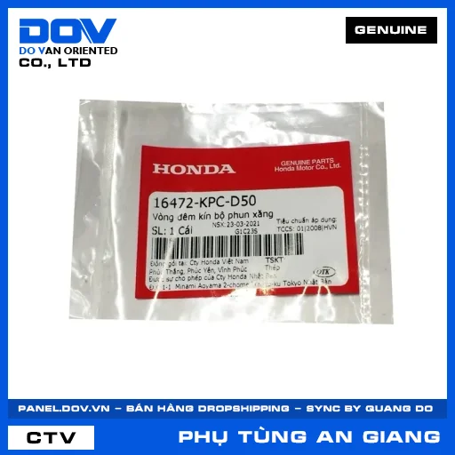 VÒNG ĐÊM KÍN BỘ PHUN XĂNG ADV350, AIR BLADE 110, AIR BLADE 125, AIR BLADE 125/150 — 16472KPCD50
