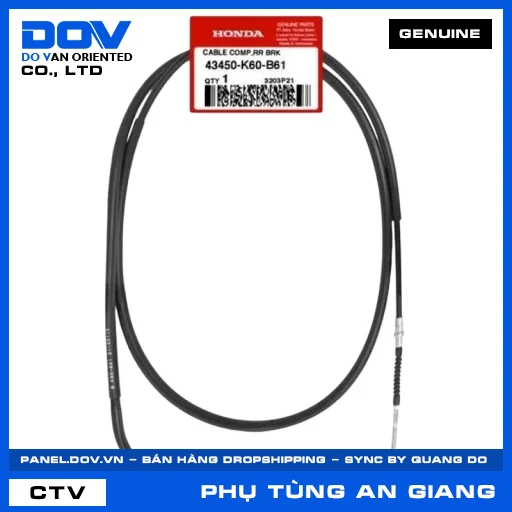 DÂY PHANH SAU (thắng) — 43450K60B61