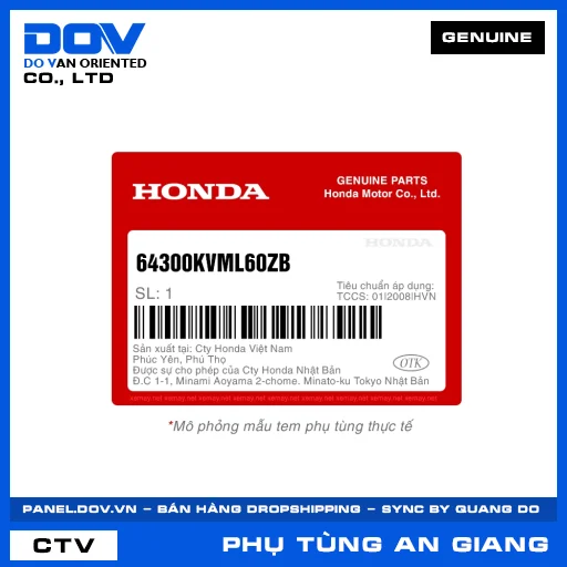 Bộ ốp trước *B142* — 64300KVML60ZB
