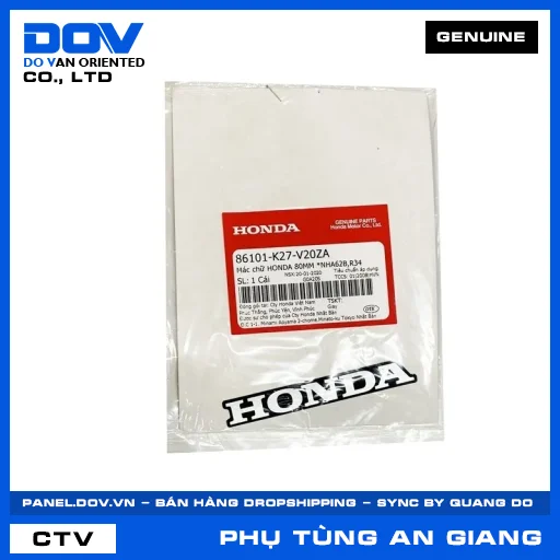 MÁC CHỮ HONDA 80MM *NHA62B,R34 AIR BLADE 125 — 86101K27V20ZA