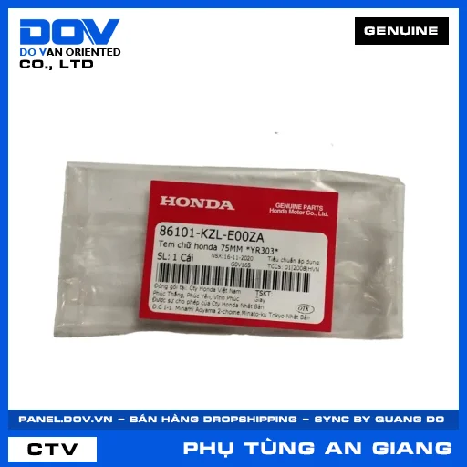 TEM CHỮ HONDA 75MM *YR303* VISION 110 — 86101KZLE00ZA