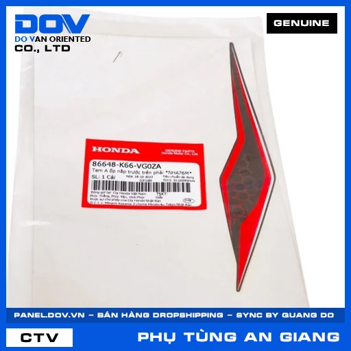 TEM A ỐP NẮP TRƯỚC TRÊN PHẢI *NHA76M* — 86648K66VG0ZA