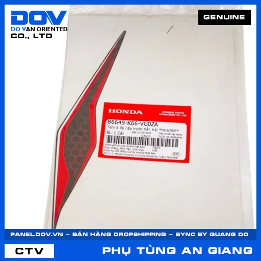 TEM A ỐP NẮP TRƯỚC TRÊN TRÁI *NHA76M* — 86649K66VG0ZA