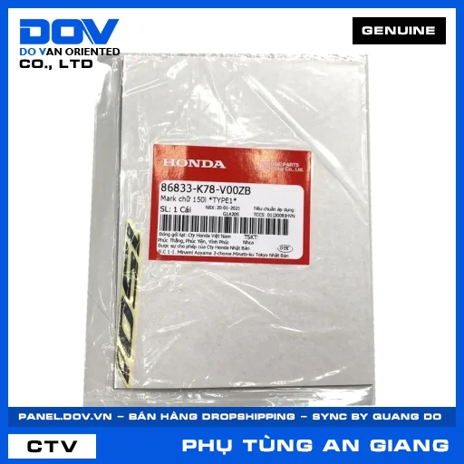 MARK CHỮ 150L *NH1* SH 125/150 — 86833K78V00ZB