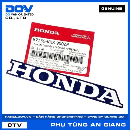 TEM CHỮ HONDA (120MM) *PB171MU WAVE ALPHA — 87130KRS900ZE