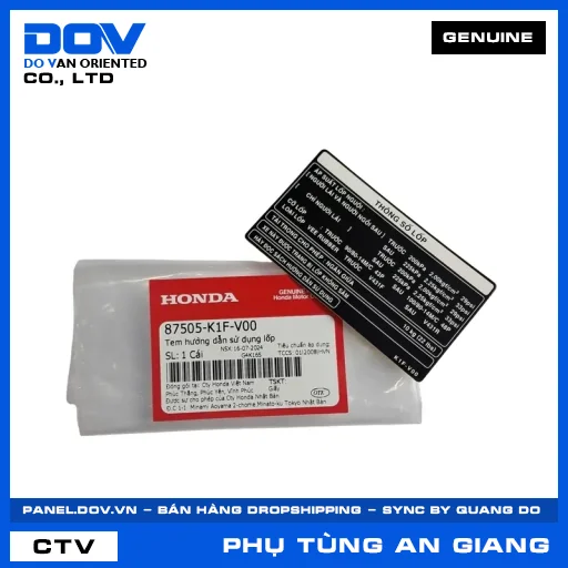 TEM HƯỚNG DẪN SỬ DỤNG LỐP (vỏ xe) AIR BLADE 125/150 — 87505K1FV00
