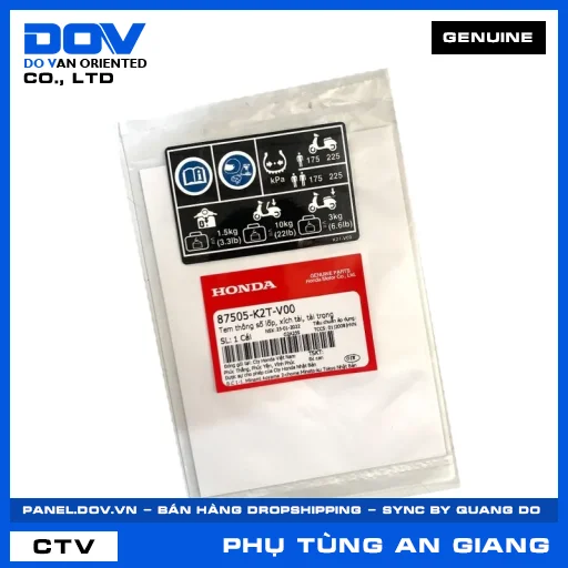 TEM THÔNG SỐ LỐP, XÍCH TẢI, TẢI TRỌNG (sên) LEAD 125 — 87505K2TV00