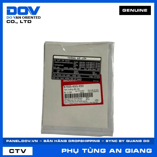 TEM HƯỚNG DẪN LỐP (vỏ xe) AIR BLADE 110 — 87505KVG950