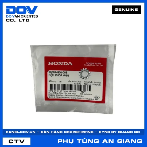 ĐỆM KHOÁ 6MM MSX 125, WAVE ALPHA — 90307GJ6003