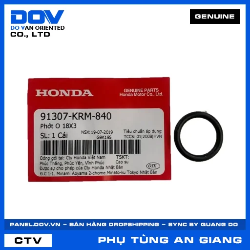 PHỚT O 18X3 CB350 H'NESS, FUTURE 125, MSX 125, SUPER CUB C125 — 91307KRM840