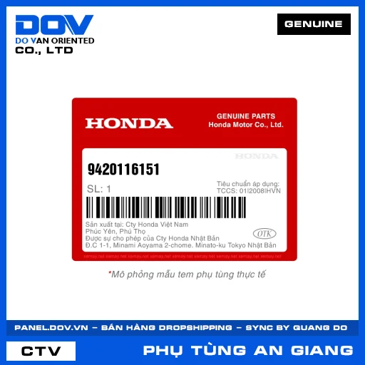 CHỐT ĐỊNH VỊ CHẺ 1.6 CB150R, CB300R — 9420116151