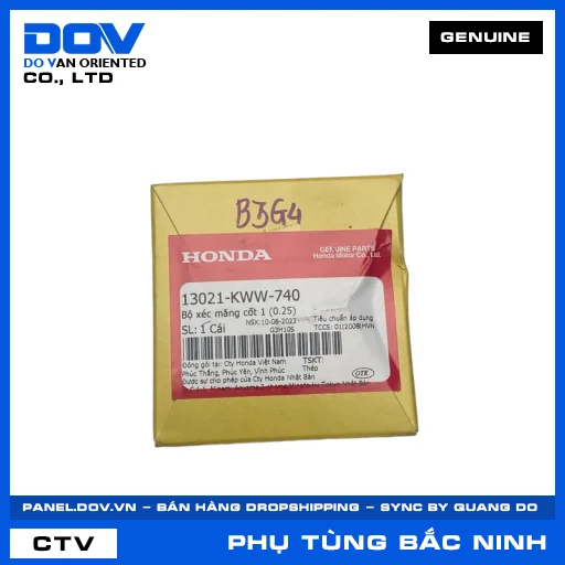 BỘ XÉC MĂNG CỐT 1 (0.25) AIR BLADE 110, BLADE 110, DREAM 110, VISION 110 — 13021KWW740