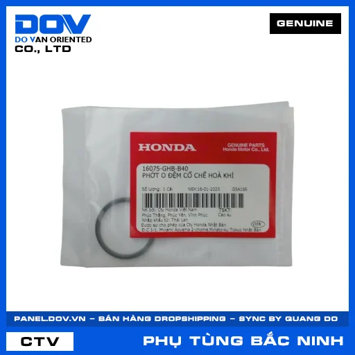 PHỚT O ĐỆM CỔ CHẾ HOÀ KHÍ BLADE 110, DREAM 110, SUPER DREAM, WAVE 100 — 16075GHBB40