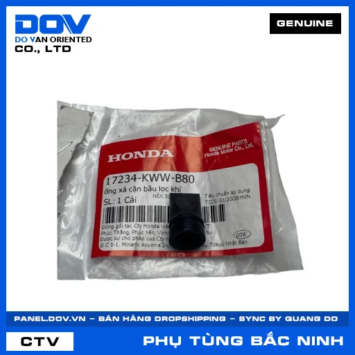 ỐNG XẢ CẶN BẦU LỌC KHÍ (lọc gió) BLADE 110, DREAM 110, WAVE ALPHA 110, WAVE RSX 110 — 17234KWWB80