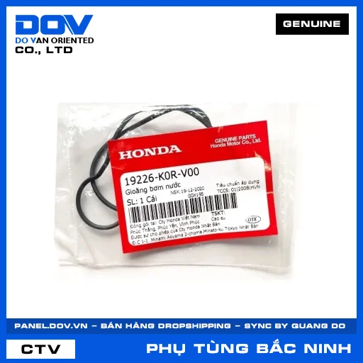 GIOĂNG BƠM NƯỚC AIR BLADE 125/160, LEAD 125, PCX 160, SH 125/150 — 19226K0RV00