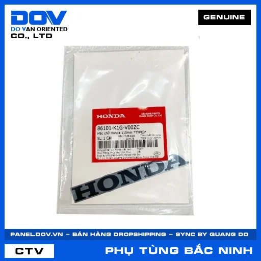 MÁC CHỮ HONDA 110MM *NH262* AIR BLADE 125/150 — 86101K1GV00ZC