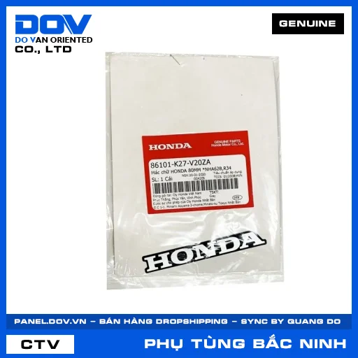 MÁC CHỮ HONDA 80MM *NHA62B,R34 AIR BLADE 125 — 86101K27V20ZA