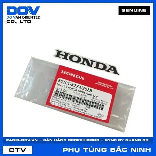 MÁC CHỮ HONDA 80MM *NHA62X* AIR BLADE 125 — 86101K27V20ZB