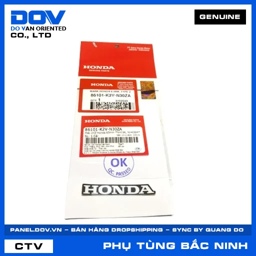 MÁC CHỮ HONDA 65MM *NH196, NH436M* — 86101K2VN30ZA