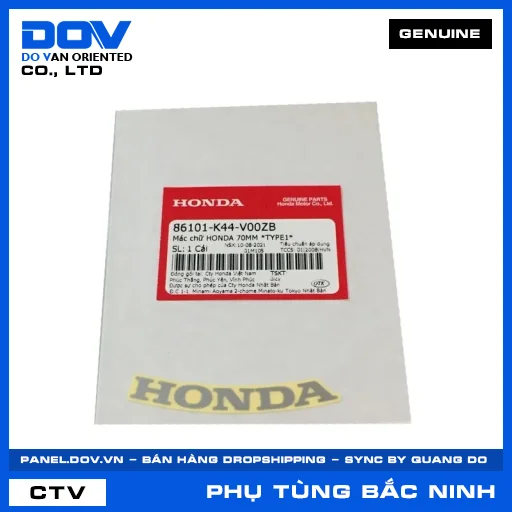 MÁC CHỮ HONDA 70MM *NH411* VISION 110 — 86101K44V00ZB