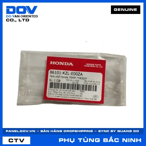 TEM CHỮ HONDA 75MM *YR303* VISION 110 — 86101KZLE00ZA
