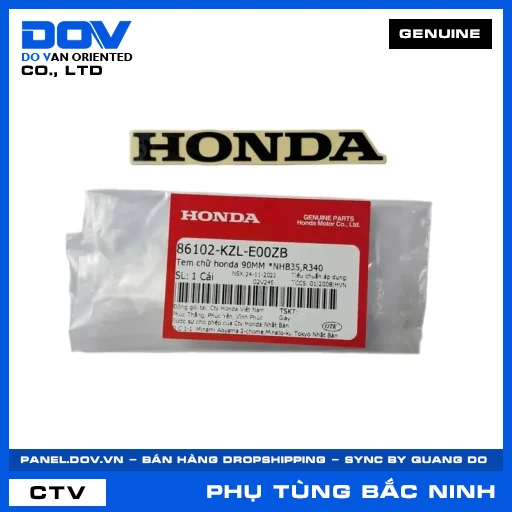 TEM CHỮ HONDA 90MM *NHB35,R340 VISION 110 — 86102KZLE00ZB