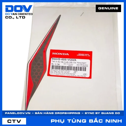 TEM A ỐP NẮP TRƯỚC TRÊN TRÁI *NHA76M* — 86649K66VG0ZA