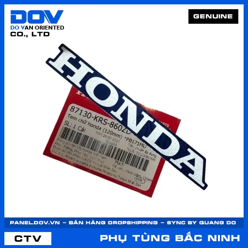 TEM CHỮ HONDA (120MM) *PB171MU WAVE ALPHA — 87130KRS860ZD