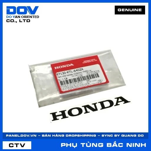TEM CHỮ HONDA (110MM) WAVE ALPHA, WAVE ALPHA 110, WAVE RSX 110 — 87130KTL640ZA