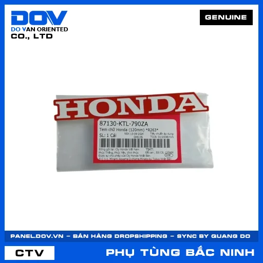 TEM CHỮ HONDA (120MM) *R263* WAVE ALPHA — 87130KTL790ZA