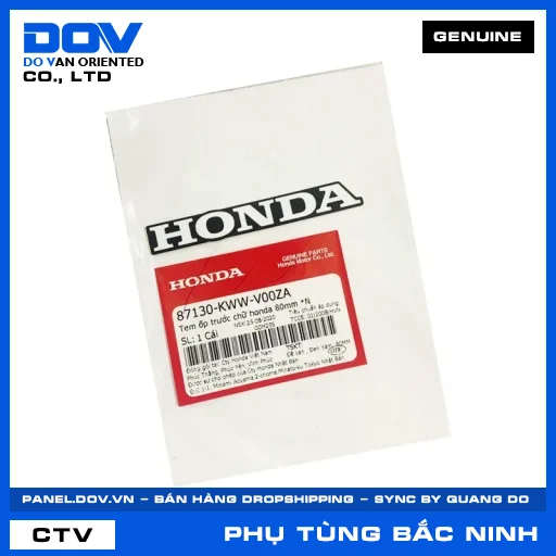 TEM ỐP TRƯỚC CHỮ HONDA 80MM *N WAVE RSX 110 — 87130KWWV00ZA