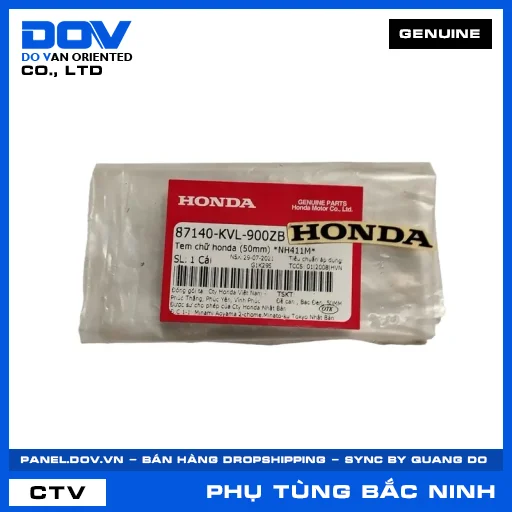 TEM CHỮ HONDA (50MM) *NH411M* FUTURE NEO — 87140KVL900ZB