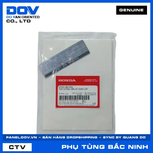 TEM HƯỚNG DẪN SỬ DỤNG LỐP (vỏ xe) SUPER DREAM, WAVE ALPHA — 87505GBGB20